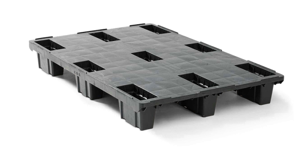 Palettes plastique 1200 x 800 plateau fermé 9 pieds emboitables légère - 2 qp1208lb9fr cd - 2.QP1208LB9FR-CD